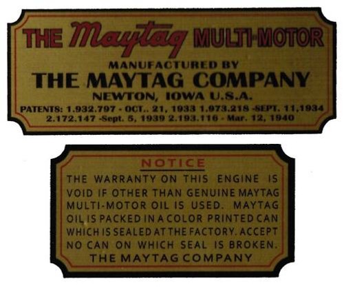 Maytag gas engine decal set - gas, 72