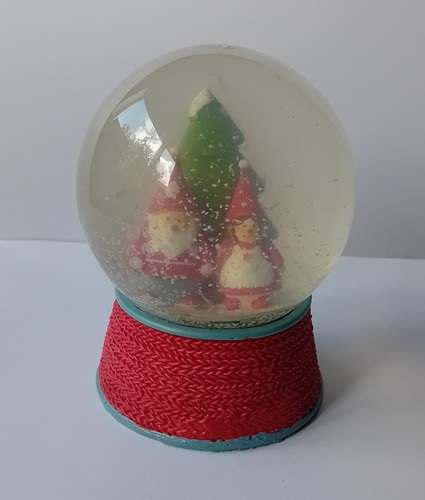 Snow globe santa - globe, lady