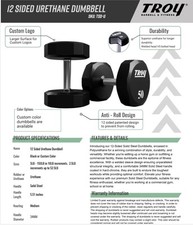 TROY 12-SIDED CUSTOM URETHANE DUMBBELL SET  》SEE FULL DESCRIPTION: REBATE ▪︎ S/H