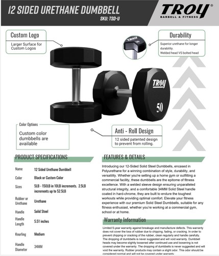 Troy sided custom urethane - 12-sided,