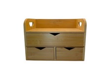 Hacaroa 3 Tier Bamboo Desktop Organizer with 3 Drawers, Mini Tabletop Craft Box