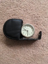 Roger Lascelles Vintage Style Travel Alarm Clock+ Leather Case needs New Battery