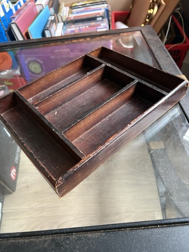 Vintage wooden divided storage
