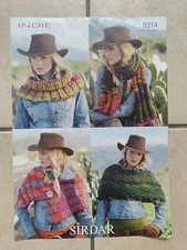Sirdar Indie Scarf wrap Cape & Cowl Knitting Pattern 9314- 4 Patterns in One!