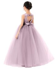 Satin Heart Cutout Tulle Flower Girl Dress Wedding Pageant Dresses Toddler Dress
