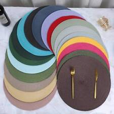 Woven Table Place Mats Large Round Place mat Dining Tableware Washable Dinner UK