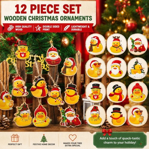 Piece wooden duck - 12-piece, christmas