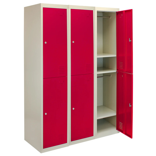 Door red metal steel - 2, lockers