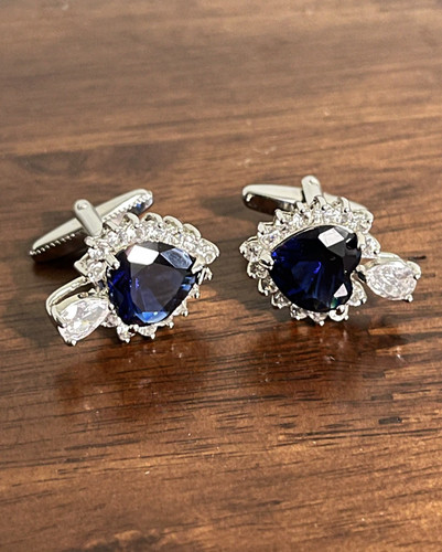 Sapphire and clear rhinestone - clear,