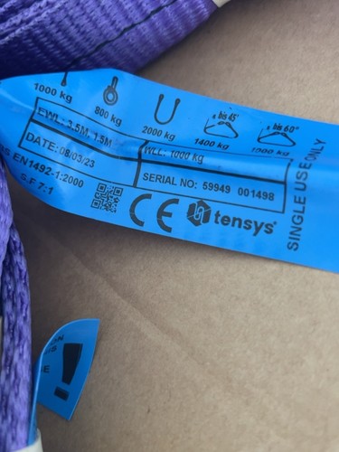 Tensys 1000kg lifting slings - tensys,