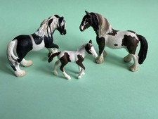 Schleich Tinker Gypsy Cob Horse 13625 Stallion, 13279 Mare & 13295 Foal Retired