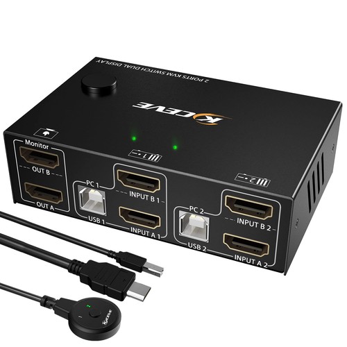 Dual monitor kvm - monitor, switch
