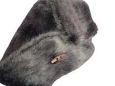 Barts Faux Fur Stole Grey Button Fasten Soft Vintage Accessory