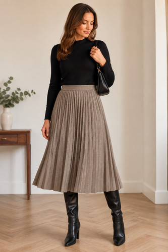 Damart check sunray pleated - check,