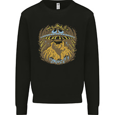 Dinosaur Abduction Aliens UFO T-Rex Mens Sweatshirt Jumper