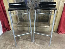 Pair Of Black Pub Restaurant Breakfast School Stools FREE MANCHESTER DELIVERY**