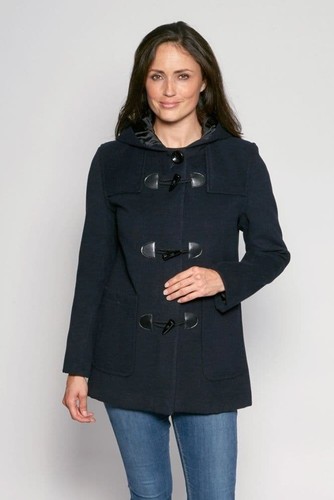 Navy faux wool duffel - navy,