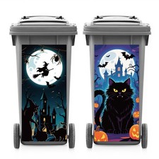 2 Sheets Halloween Wheelie Bin