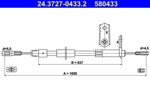 Parking brake cable ate fits - brake,