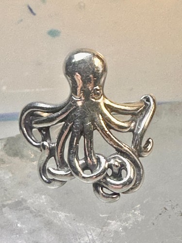 Octopus ring sterling - , silver