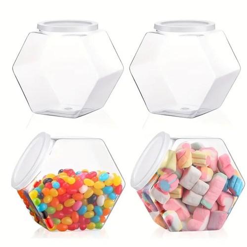 Hexagonal candy cookie jar - hexagonal,