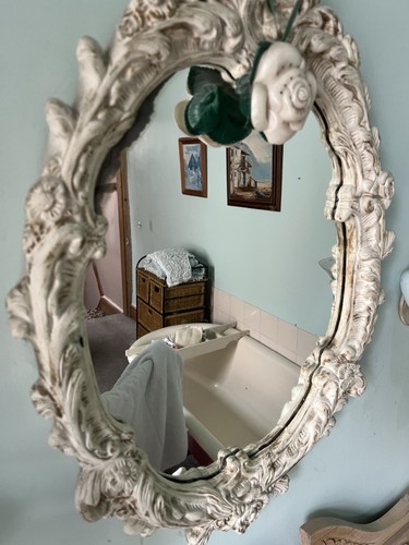 Ornate white painted framed - ornate,