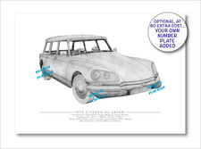 Citroen DS Safari hand-drawn