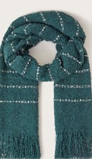 Monsoon UK One Size Sequin Stripe Boucle Scarf Blue  RRP £35 - BNWT