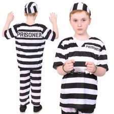CHILDS PRISONER COSTUMES BLACK
