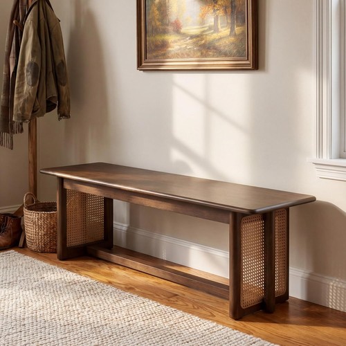 Rubber wood dining bench - rubber,