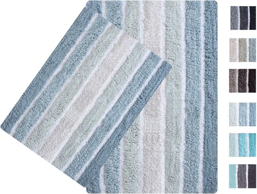Alpine stripe cotton bath mat - cotton,