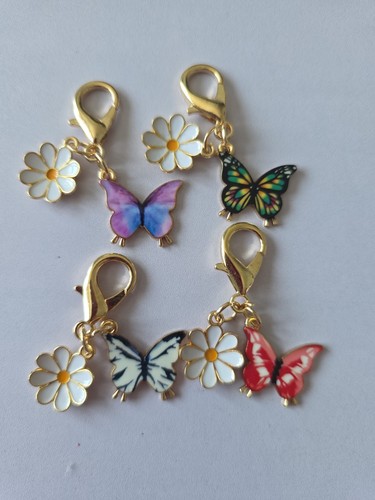 Daisy butterfly bag charm - daisy, &