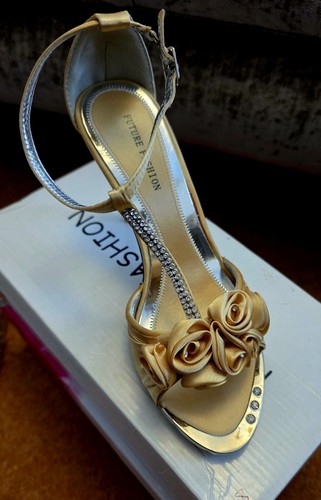 Ladies gold satin rose - ladies,