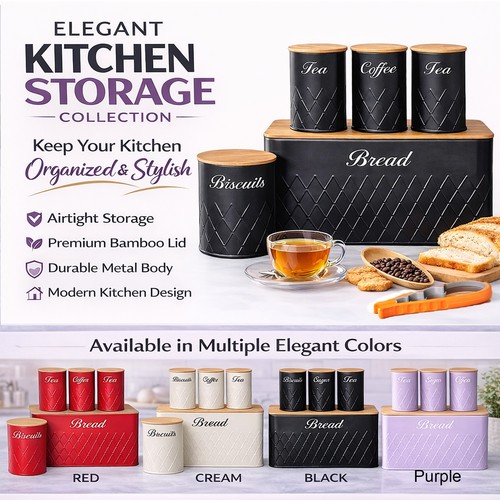 6pcs kitchen storage tins - kitchen,