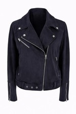 Topshop Navy Biker Jacket