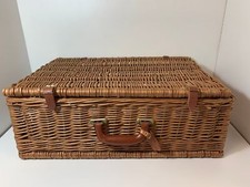 Harrods Wicker Picnic Hamper Large 56cm Leather Handle