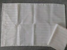 Pair Of Cream Satin Stripe Pillowcases Standard Housewife EasycarePolycotton NEW