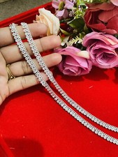 Traditional Bollywood costume  Silver Anklets Indian Payal studded/ diamonds