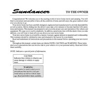 1997 Winnebago Sundancer Motor Home Owners Manual User Guide Coil Bound