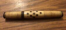 Antique Hand crafted Bovine Bone & Metal Needle Case~8cm Long~
