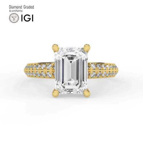 Emerald diamond engagement - diamond,