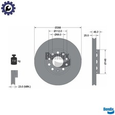 2x BRAKE DISC BDS1070HC FOR VW