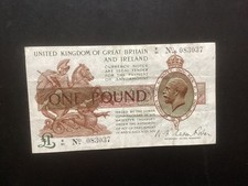 one pound treasury banknote, T24 Fisher, first series