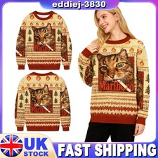 Funny Marlboro Smoking Cat Meme Ugly Christmas Sweater, Christmas Ugly Sweater🔥