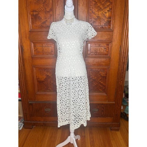 Vtg 1930s antique white - white, cotton