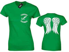 WALKER HUNTER LADIES T SHIRT APOCALYPSE NEGAN CROSSBOW ARROW TERMINUS BRAINS TV