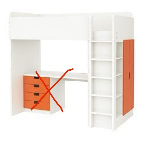 Ikea stuva white loft - ikea, bed