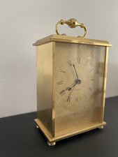 brass-effect quartz carriage clock, Battery Operated