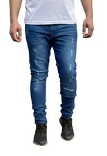 MENS RIPPED SKINNY JEANS BIKER