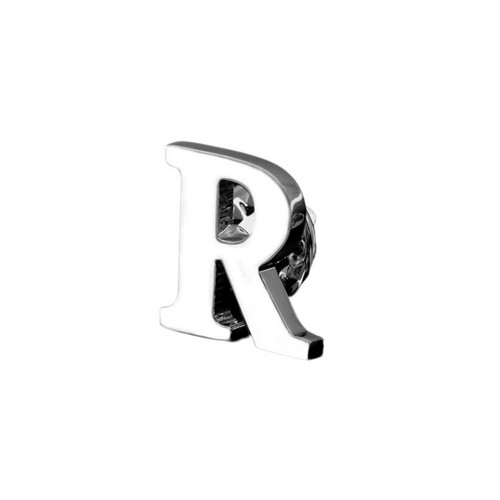 Silver letter lapel pin - lapel,
